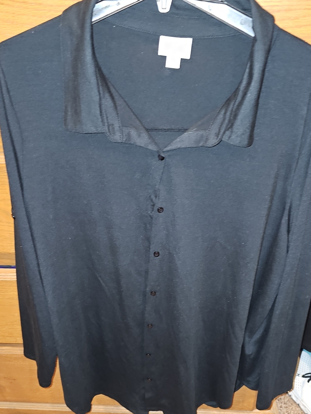 LuLaRoe Black Button-Down Long Sleeve Shirt - Picture 1 of 3